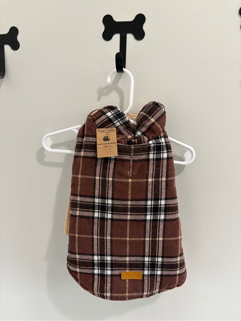 Plaid Brown Cozy Dog Hoodie